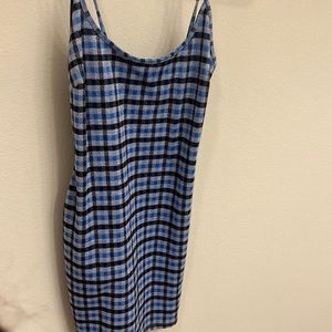 Blue, Black, White tight fitting  dress